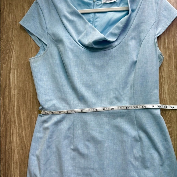 Calvin Klein Light Blue Cowl Neck Sheath Dress - Picture 7 of 7